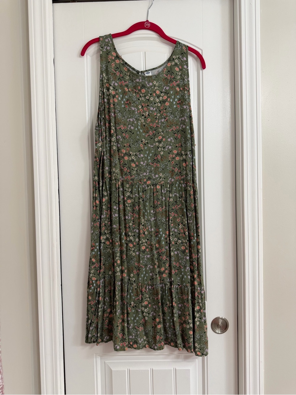 Old Navy Olive Green Floral Mini Dress